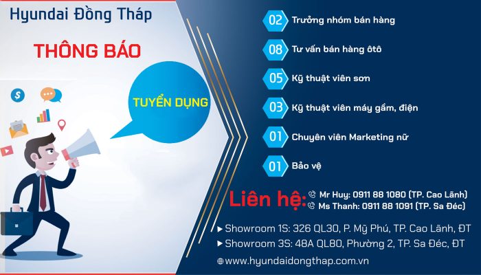 Thông báo tuyển dụng nhân sự tháng 11-2019