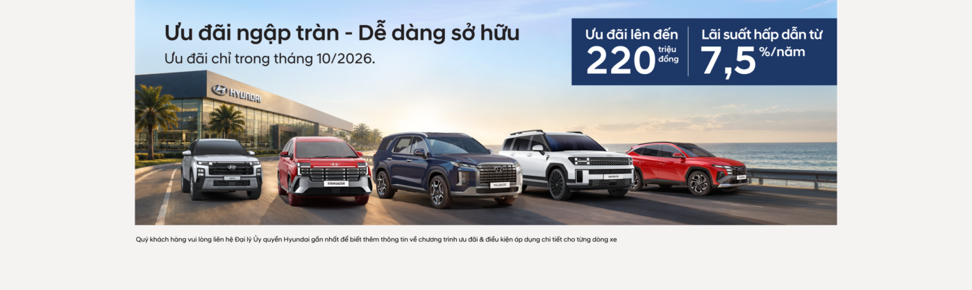 Chương trình ưu đãi tháng này tại Hyundai Đồng Tháp
